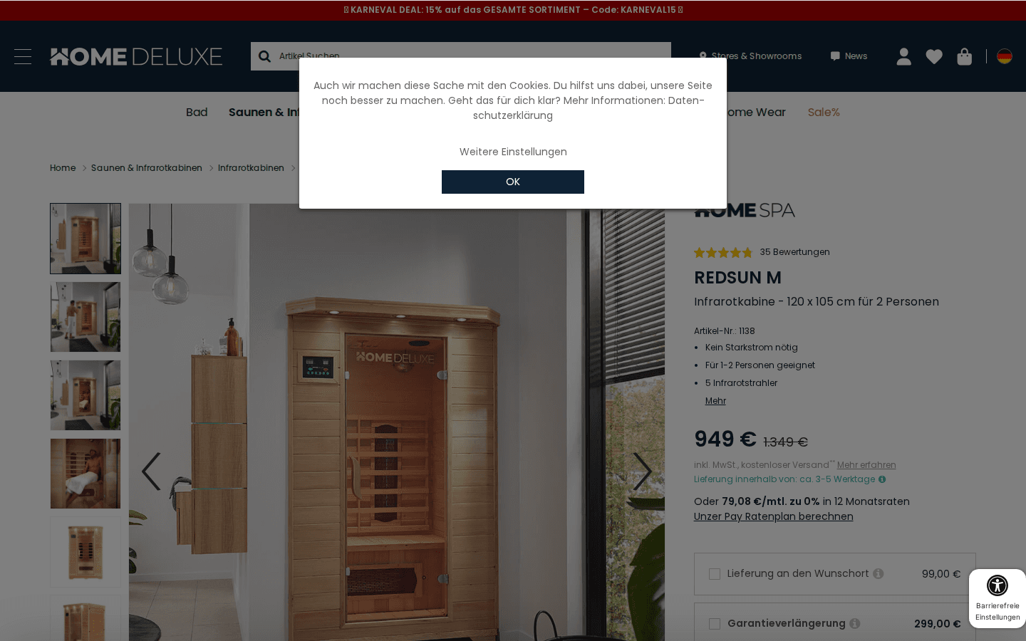 Home Deluxe ürün sayfası: görseller ve temel detaylar