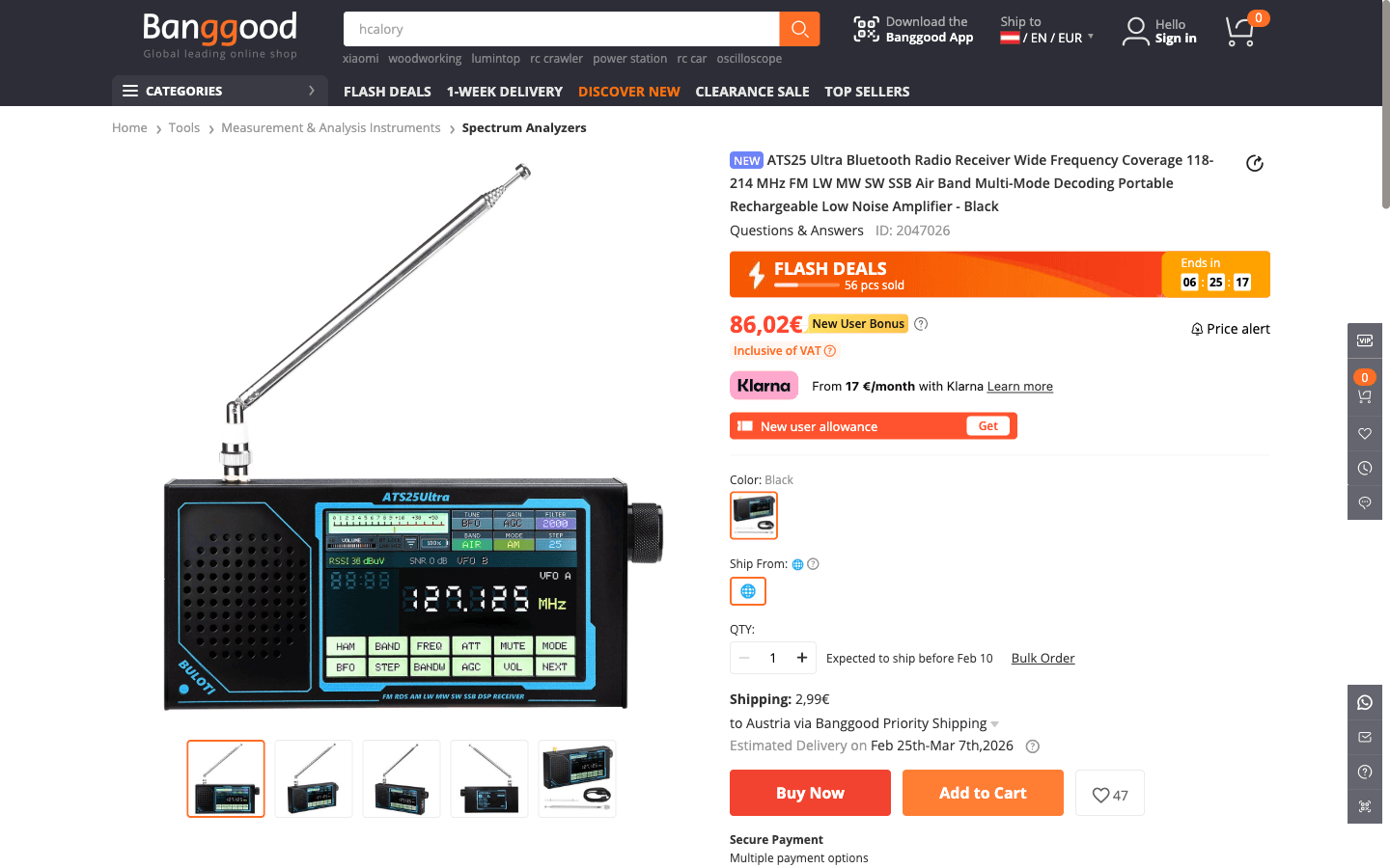 Banggood.com ürün sayfası: görseller, fiyat ve önemli detaylar