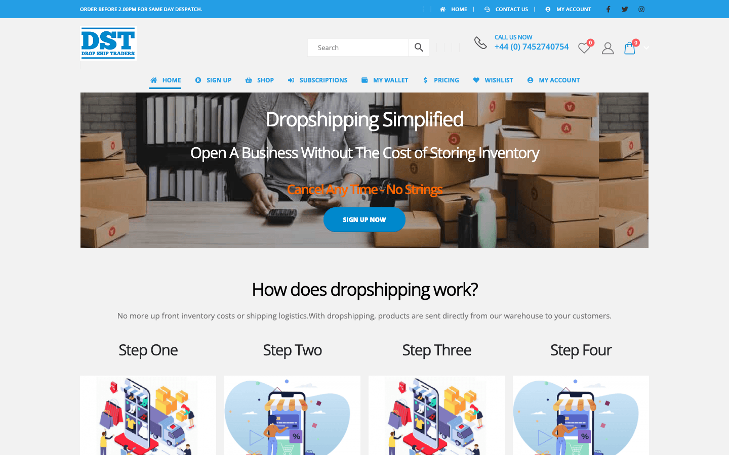 Drop Ship Traders ana sayfa: dropshipping anlatımı ve kayıt