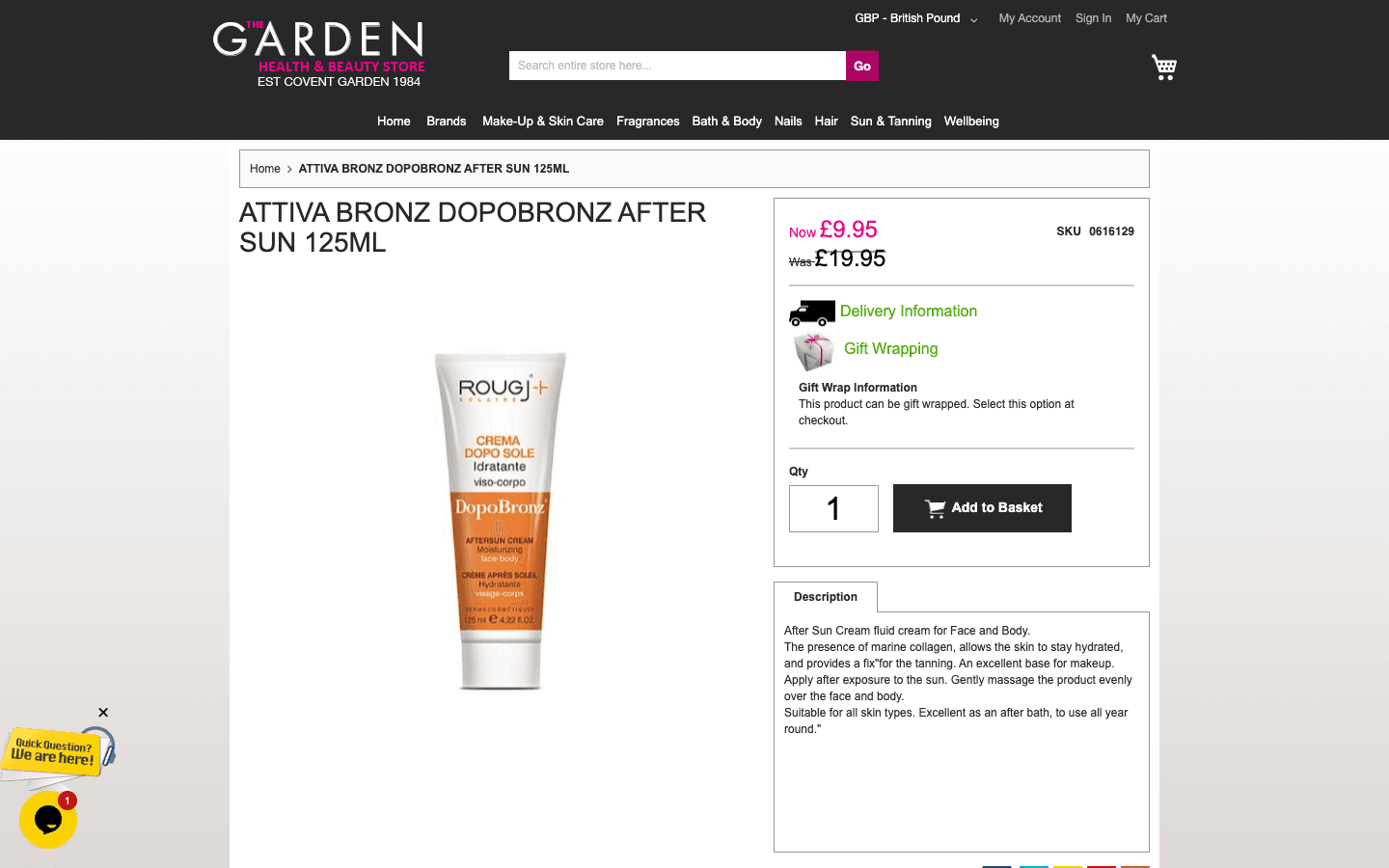 Ficha de producto de Garden Pharmacy con imágenes, precio y detalles