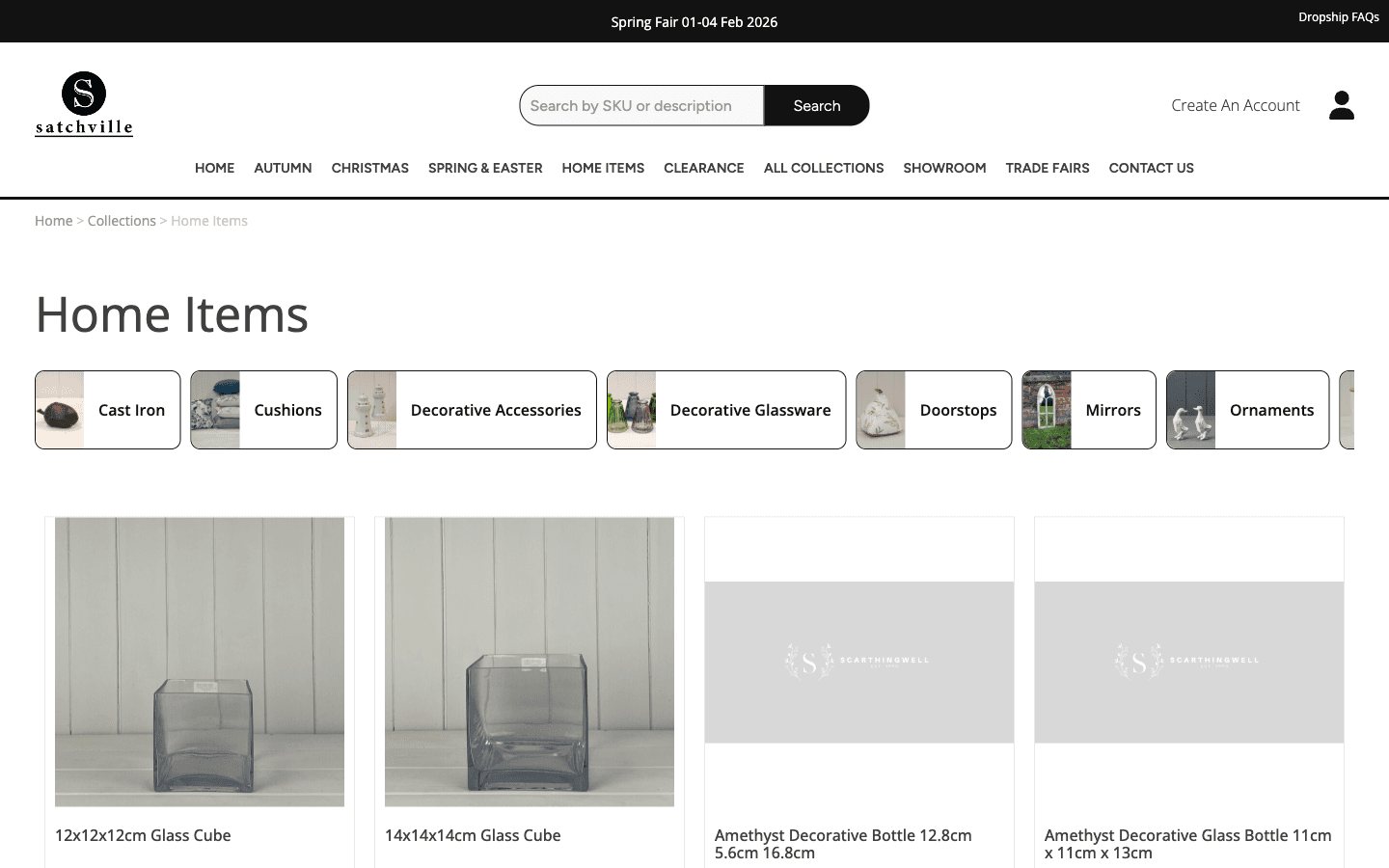 Page collection Satchville avec ranges et grille produits