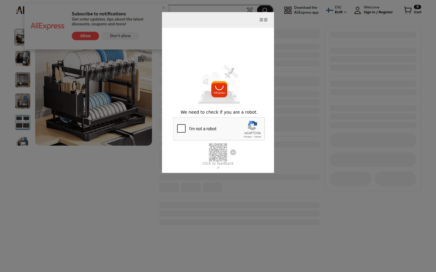 Scheda prodotto AliExpress con immagini, varianti, spedizione e recensioni