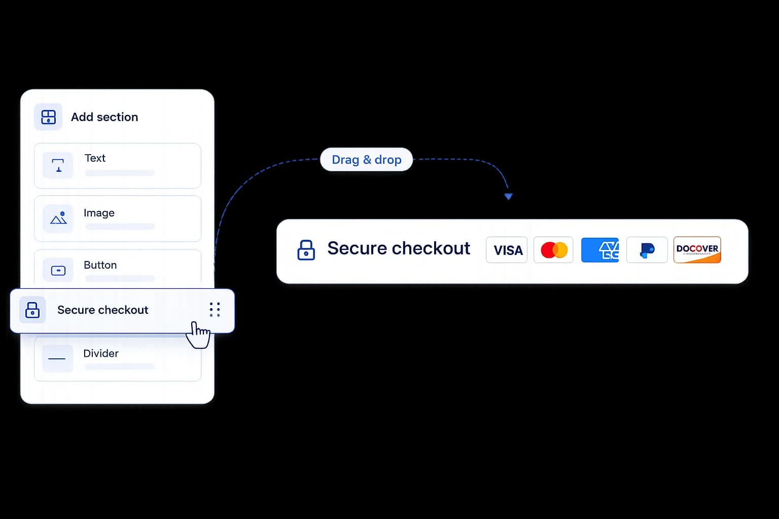 Free Shopify secure checkout badge widget with payment trust icons