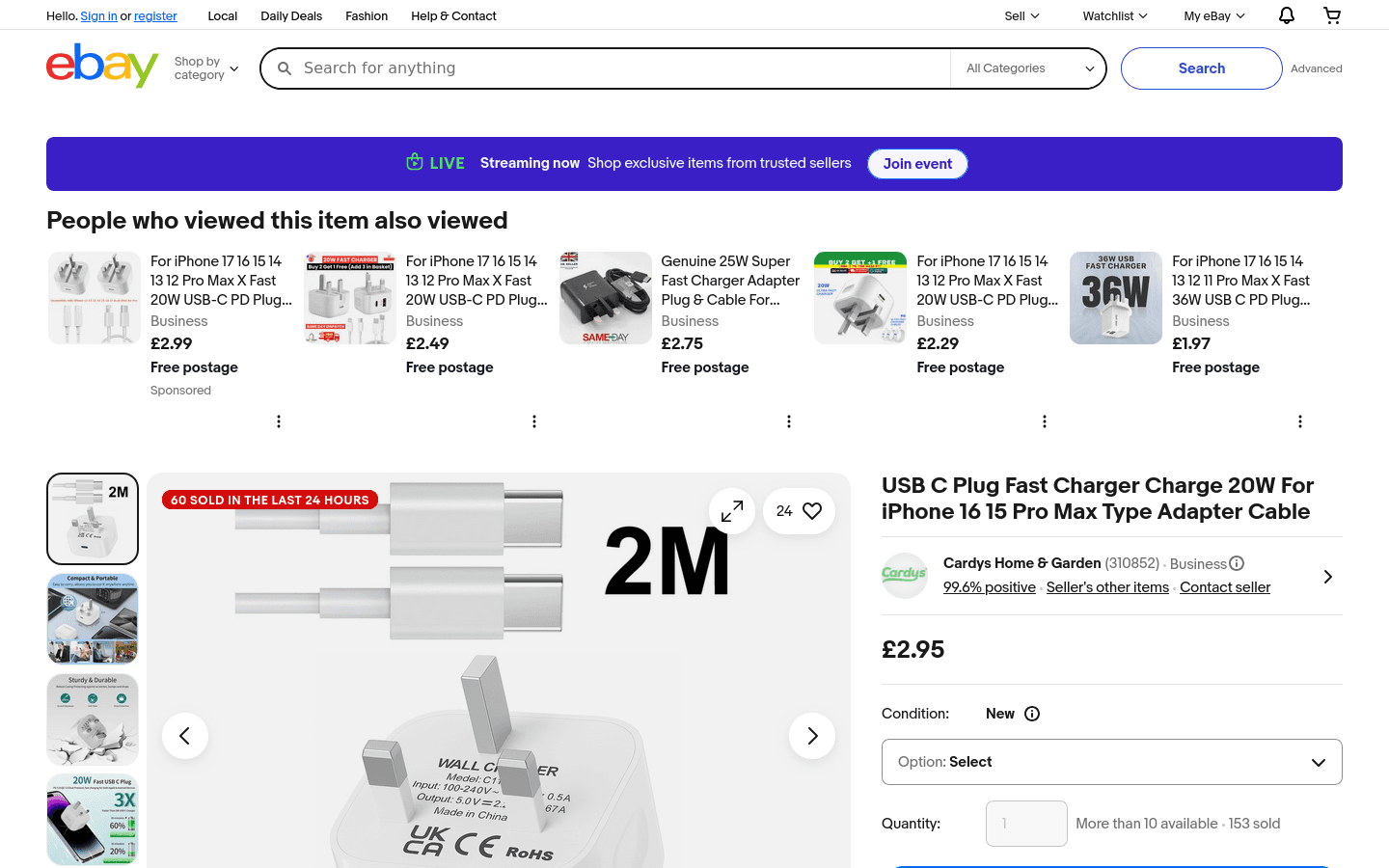 eBay UK marketplace product page