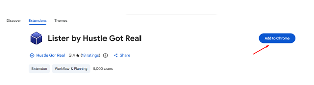 Add to Chrome düğmesi görünen Chrome Web Store sayfası