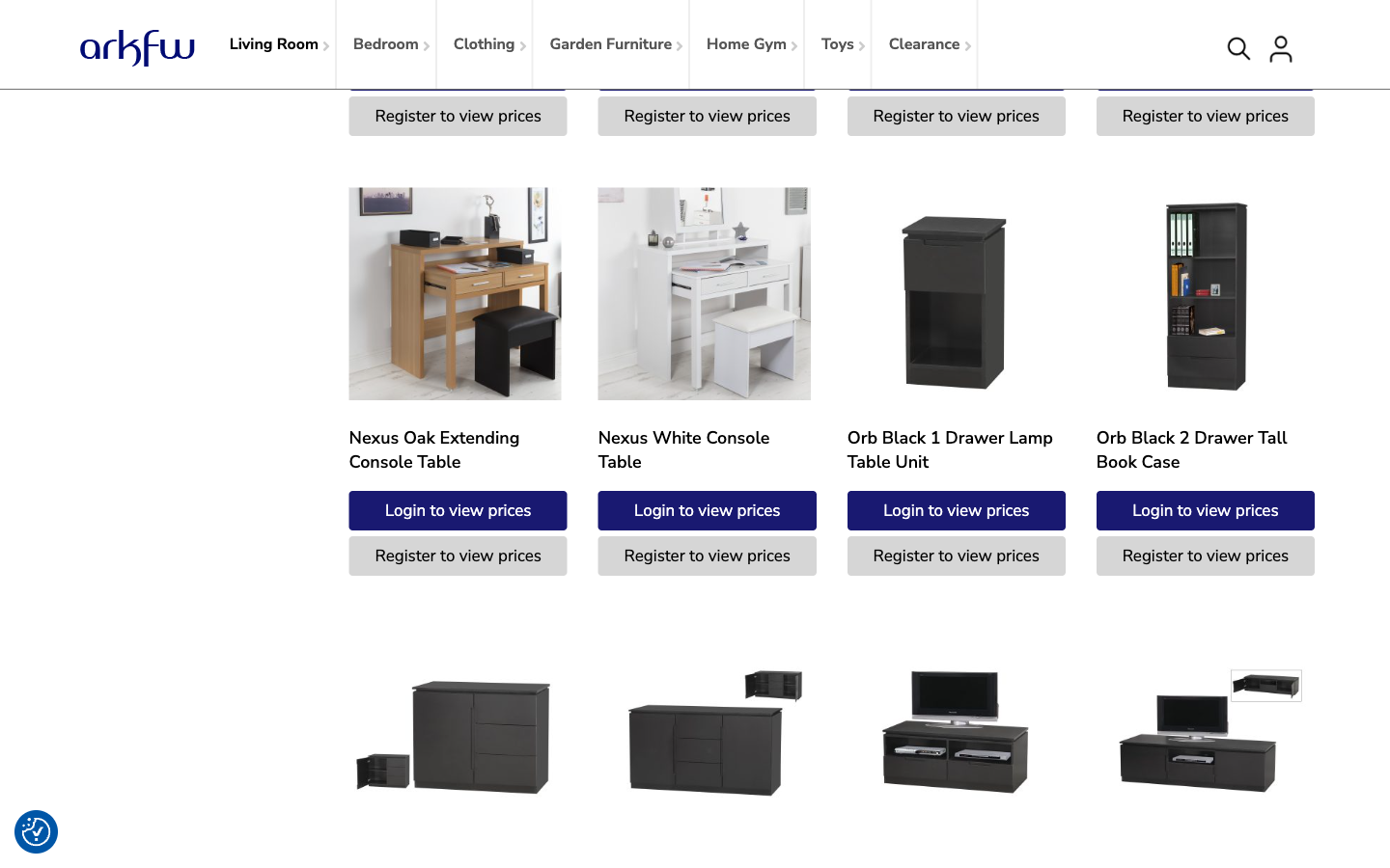 Arkfw kategori sayfası: salon mobilyası ürün grid’i