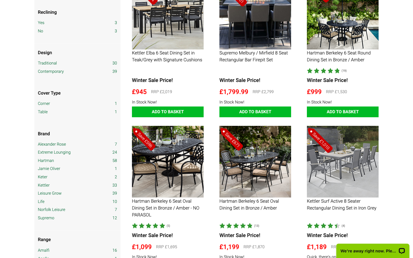 Garden4Less kategori sayfası: filtreler ve ürün grid’i