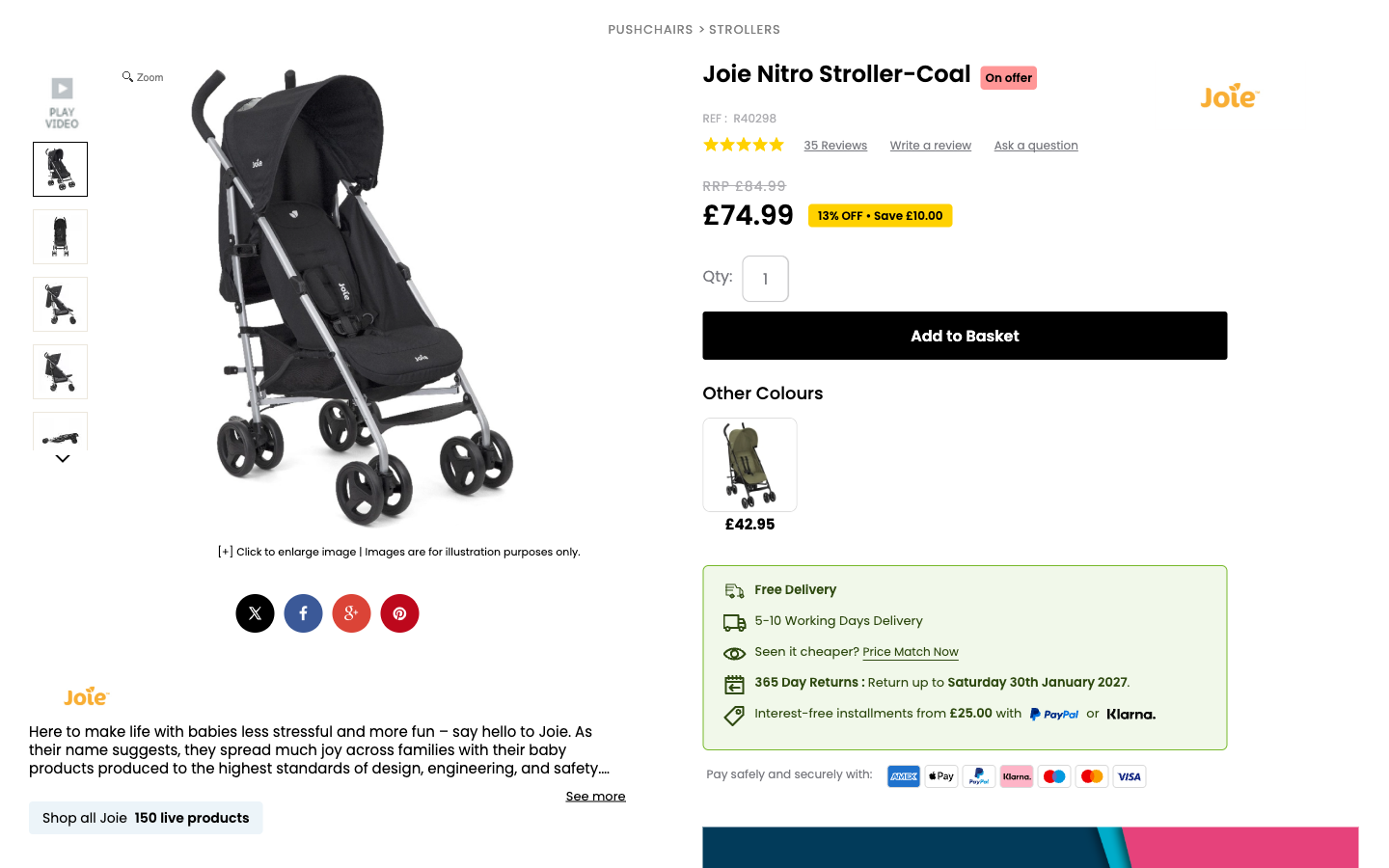 Kiddies Kingdom ürün sayfası: görseller, fiyat ve teslimat/iade bilgileri