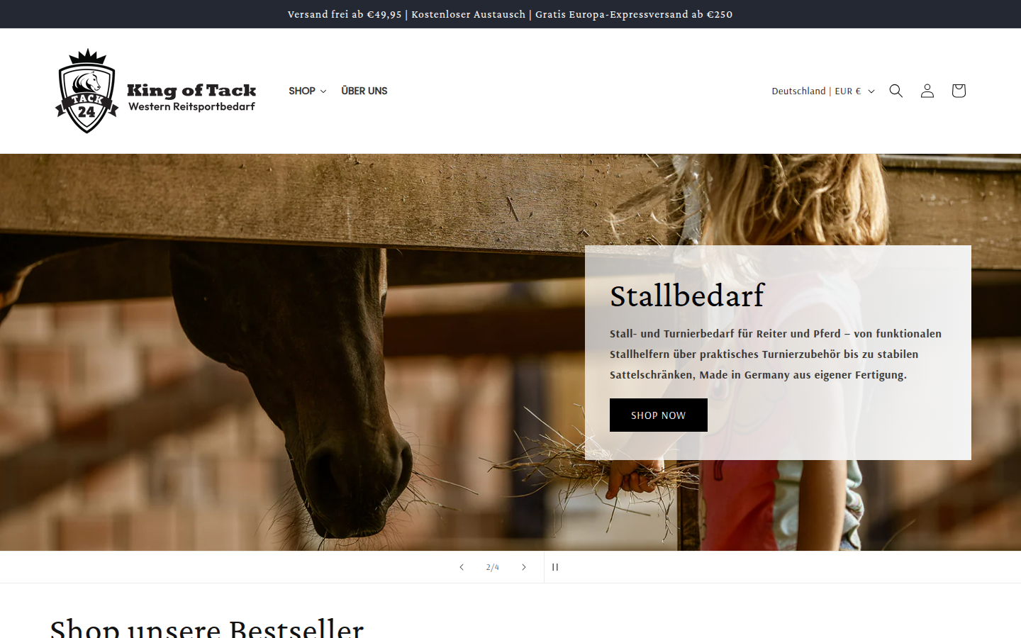 Tack24 ana sayfası; western binicilik için öne çıkan ürünler