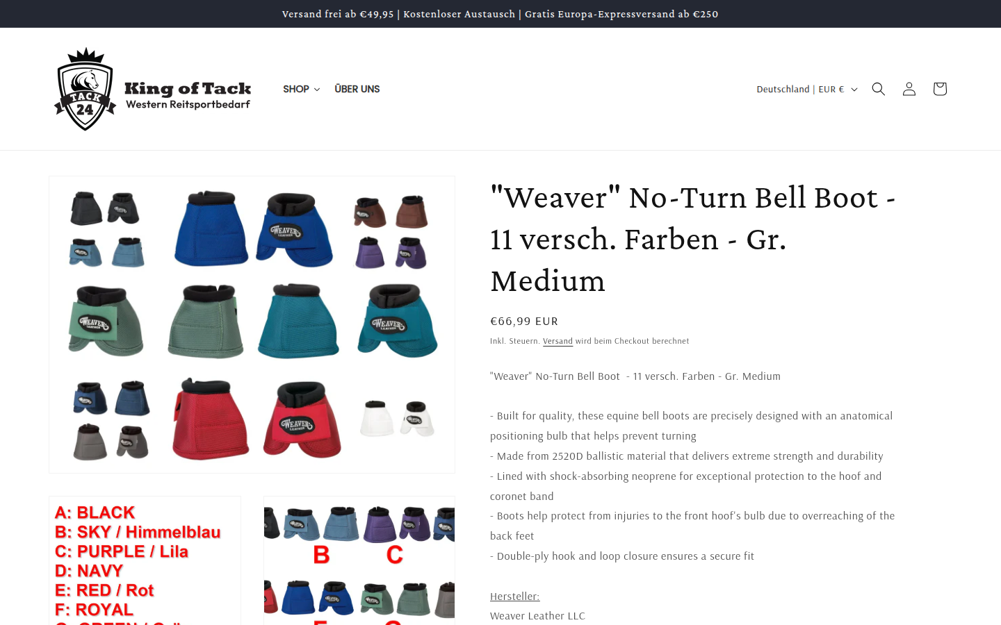 Tack24 ürün sayfası; görseller, seçenekler ve detaylar