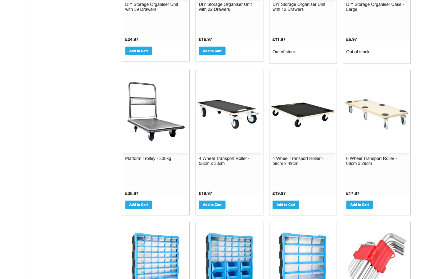 TBTrade DIY Tools kategori sayfası: ürün grid’i ve fiyatlar