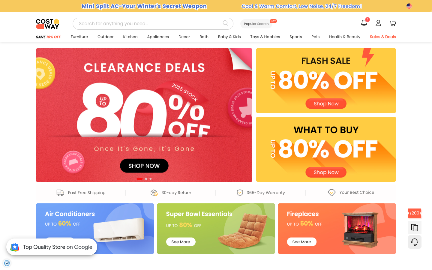 ABD’de Costway ana sayfası